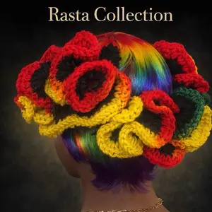 Rasta Collection Rainbow Ruffle Headband Crochet - Stylish and Comfortable Accessory for Everyday Wear, Perfect for Daily Use