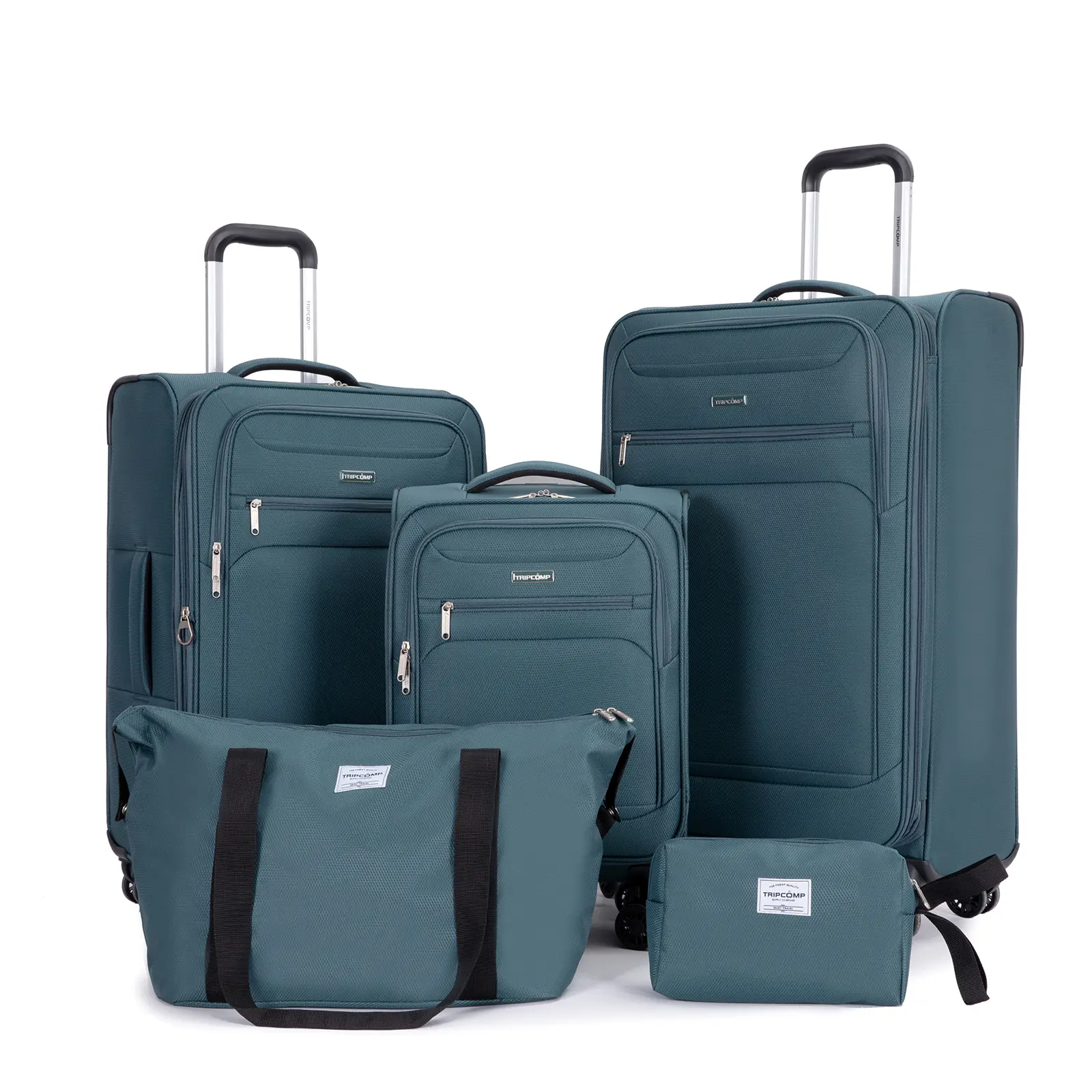 5-Piece Set (18/23/27/Travelbag /toiletry bag) ,Softshell Suitcase Spinner Wheels Terylene Polyester Luggage Sets Carry On Suitcase Luggage Lightweight Durable Suitcase campingessentials