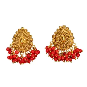 Elegant Bollywood Jhumka Earrings | Golden-Tone Dangle Jewelry for Bridal & Festive Glamour | Perfect Gift for Birthdays & Anniversaries