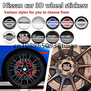 4 Piece Set 56mm Car Wheel Center Caps, Tire Rim Cover Replacement Decorations, Fits Nissan Nismo Gtr Juke Versa Almera Xterra Qashqai Models, Car Accessories