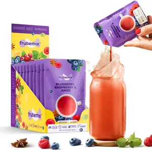 Frubemix Blueberry Raspberry & Anise 10 Pack Liquid Drink Mix 100% Natural Ingredients Hot Cold Healthcare Fiber Vitamin Boosted