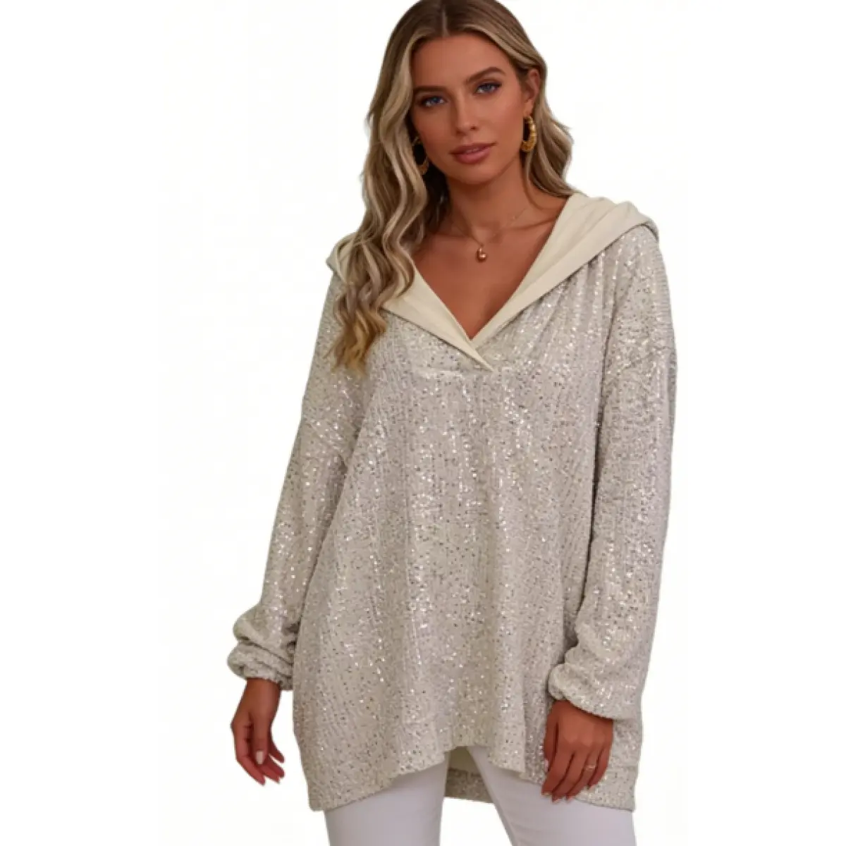 Soft Glam Hoodie – Women’s Sparkly Casual Hoodie Top Women’s Sequin Hoodie Sweatshirt, Casual Loose Fit Sparkle Pullover Women’s Sequin Hoodie – Cozy but Make It Sparkly TikTok Sweatshirt Cozy Chic Hoodie – Women’s Loose Fit Sequin Sweatshirt Elegant