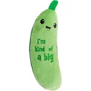 Crunchy Pickle Kicker Toy with Catnip and Dental Mesh, Pickle Shape, Plush and Crinkle Cat Toy for Kicking, Tossing, and Teeth Cleaning, Green