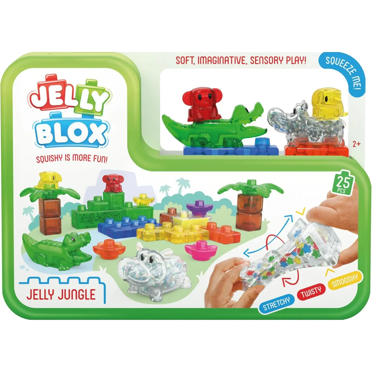 Goliath Jelly Blox Jungle Set | 25 Pieces | Toddler & Preschool Building Blocks Kids Can Squeeze, Stretch, Squish | MESH ACCREDITED | Safety Tested & Ouch-Free | Sensory Play Toy Ages 2+