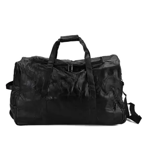 Patchwork Sheep Leather Travel Bag with Wheels