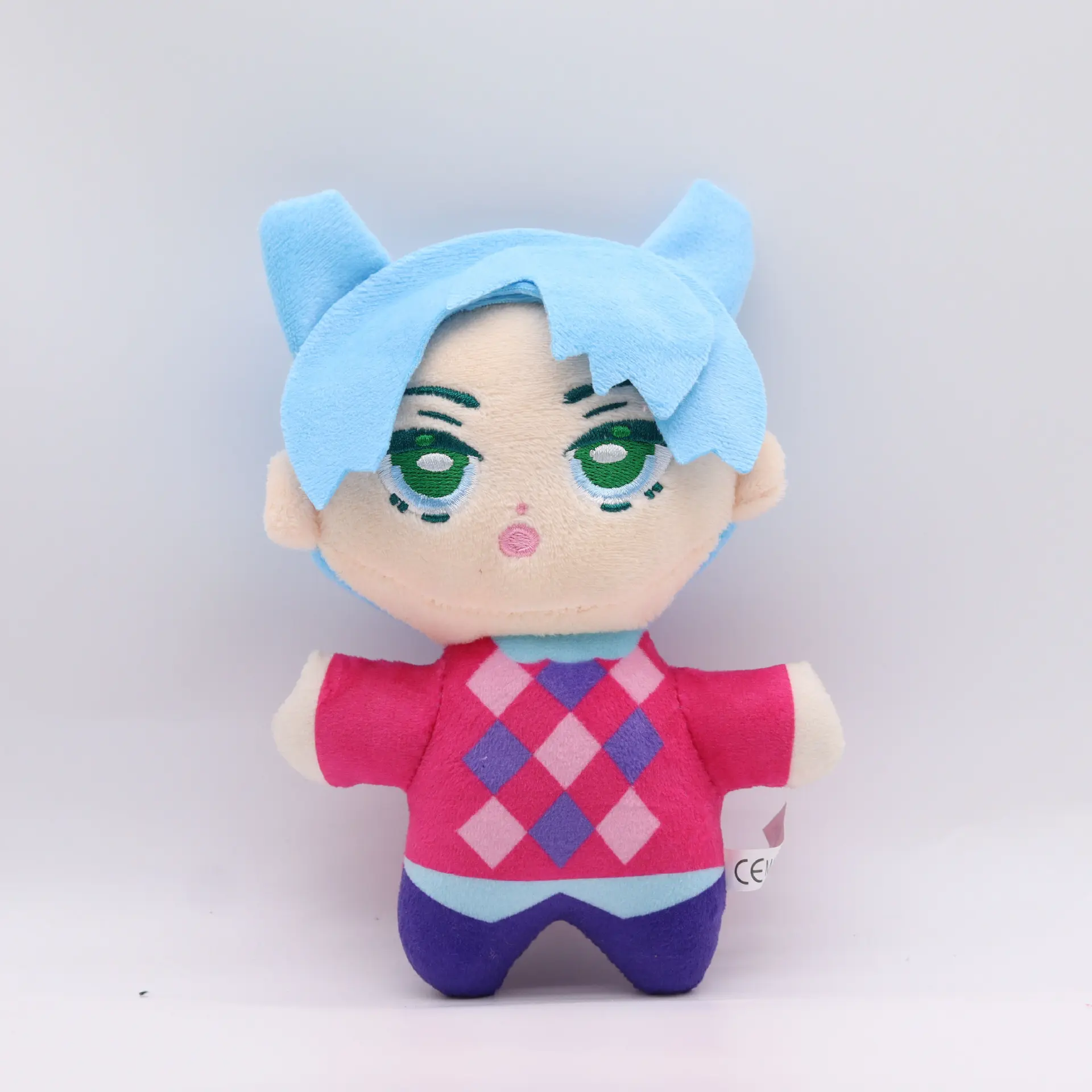 Blue hair print dress girl