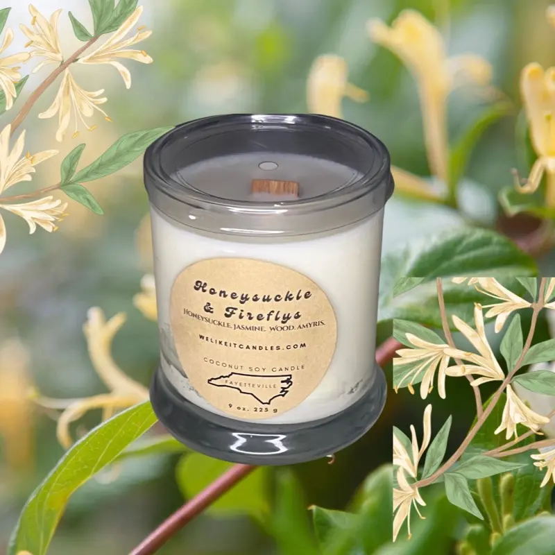 Honey Suckle & Firefly Candle - Sweet Floral Candle with Natural Ingredients - Flavor Freshener