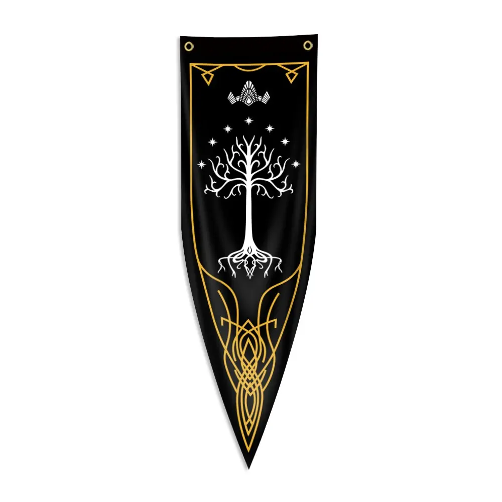 1pc, The White Tree Flag, Gondor Banner, Single Sided Printing, 12x39in (30*100cm) /18x59in (45*150cm), 2 Grommets, for For Dorm, Party, Home, Garden, Decoration, Wall Decor Banner, Decorative Banner, Party Decorations Banners