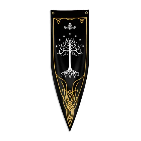 1pc White Tree Flag, Gondor Banner with 2 Grommets, Single Sided Printing Decorative Banner, 12x39in (30 × 100 cm) /18x59in (45 × 150 cm), , Party Decorations for Dorm, Home and Garden, Wall Decor Banner