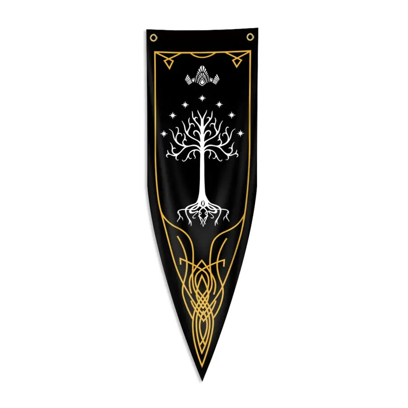 1pc White Tree Flag, Gondor Banner with 2 Grommets, Single Sided Printing Decorative Banner, 12x39in (30 × 100 cm) /18x59in (45 × 150 cm), , Party Decorations for Dorm, Home and Garden, Wall Decor Banner