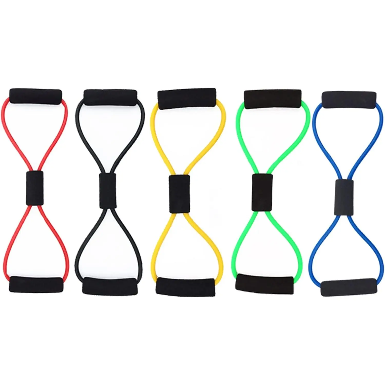1 Pcs Resistance Bands 8 Figure Shaped Tension Rope Shoulder Elastic Band for Yoga Fitness Home Gym (Random Color)