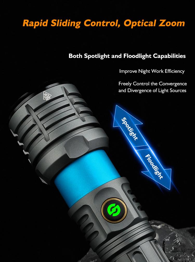 10000 Lumens 4000mAh LED Flashlight Super Bright, Ultra Bright Portable Camping Flashlight,Waterproof Flash Light for Camping,Night Outdoor Emergency Lighting