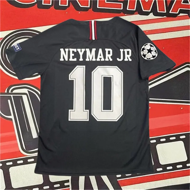 18 19 Away Black Retro No.10 Neymar Short Sleeve Soccer Jersey