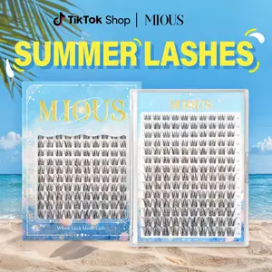 Mious [New N-001 Box] DIY Lash Clusters Volume Lash Waterproof Long-Lasting Eyelashes Volume Lash with Eyelash Glue Beginner-Friendly Individual Lashes Makeup for Girls Cosmetic Lash Clusters