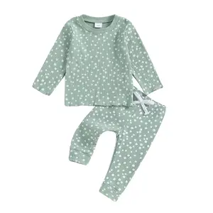 Baby Girl Fall Clothes Set Floral Print Long Sleeve Tops Pants Cute Infant Toddler Outfits 6 12 18 24 Months 2T