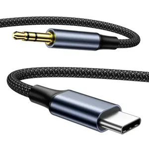 Aux to USB C  3.3FT,USB C to 3.5mm Jack  Aux Cord  17 16 15 aux  for  Stereo/Headphone/Speaker,Type C to 3.5mm Jack aux Lead for  16E/16Pro Max/15Plus,iPad,,