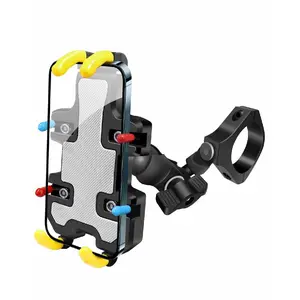 UTV Phone Mount-360 Adjustable Heavy Duty Phone Holder 8 Claws Fits 1.75 to 2 inch Round Tube Fits RZR Maverick X3 Ranger Pioneer Talon Teryx Mule for 4.0 to 7.2 inch Cell Phone (Black)