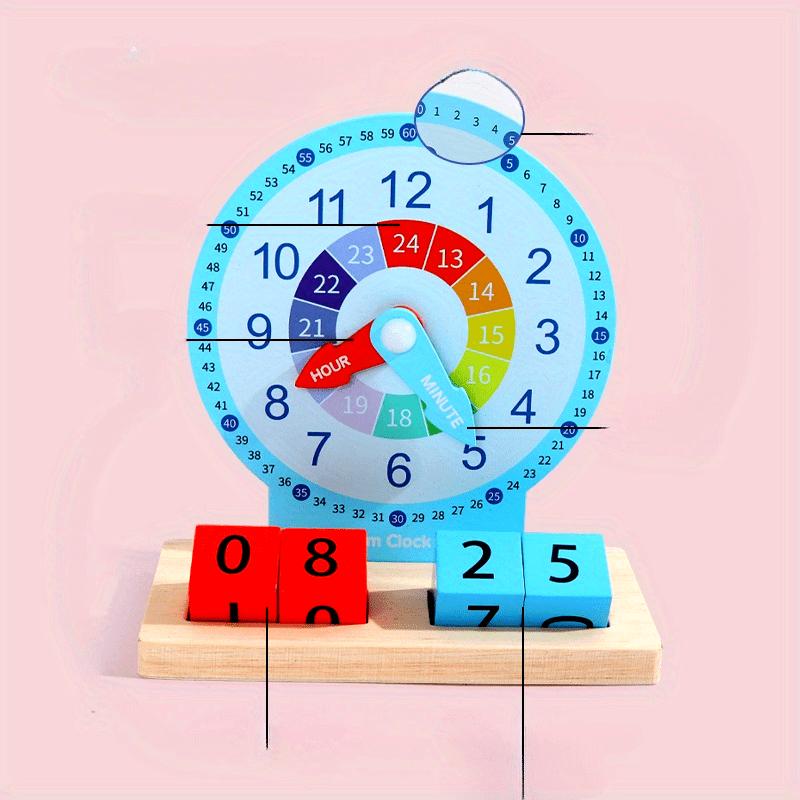 Clock Shape Game Wooden Educational Alarm Clock Block Game, a Learning Tool for Teaching ...