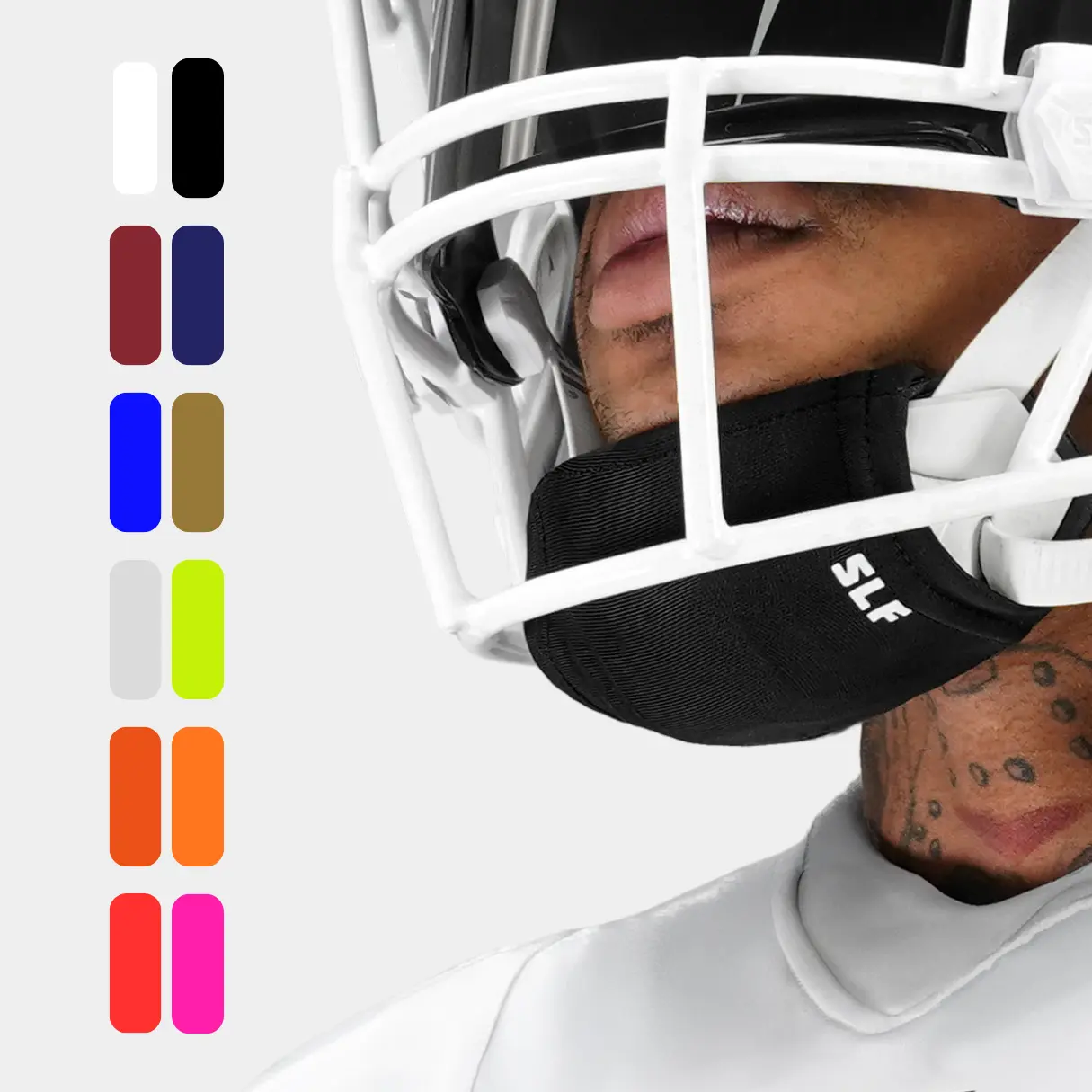 SLEEFS Chin Strap Cover - Football Accessory - Soft Stretchy Polyester Mesh Blend - Avoid Chin Acne - Moisture-Absorbing, Cool Dry Play - Fits Most Standard Helmet Straps - Multiple Colors
