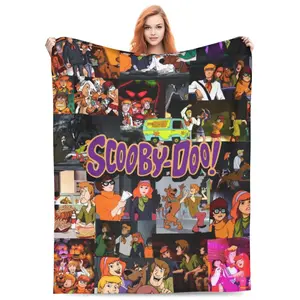 Scooby Doo Fleece Blanket Cozy Throw Blanket Soft Warm Cute Bedding for Bedroom Living Room Couch Travel Outdoor