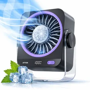 2026 New Turbo Desktop Fan – Rechargeable Portable Desk Fan with Digital Display, 199 Speeds & 130° Adjustable Tilt. Quiet Cooling Mini Fan with Ice Compress, Perfect for Home, Office, Bedroom, Travel & Summer Essentials