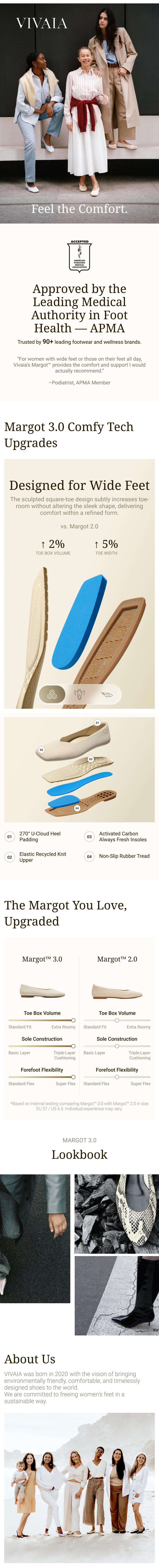 VIVAIA Square-Toe V-Cut Ballet Flats | Upgraded Comfortable Walking Shoes for Women | Breathable Knit Flats with Herbal Insole | Sophisticated Professional Dress Shoes(Margot 3.0), Wide Feet Friendly Flats, SpringFresh