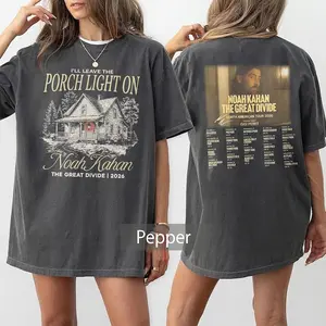 Comfort Colors Noah Kahan I'll Leave The Porch Light on Shirt, Noah The Great Divide Sweatshirt, NK Concert Tee, Gift for Fan, Merch Gift