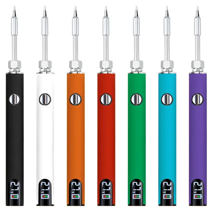 Cordless 510 Portable USB Rechargeable Soldering Iron Tool - 650mAh Digital Display Welding Pen, 5V, 5-Click Safety Lock, Adjustable Temp-Voltage Control, Rapid Preheat for Electronics Repair & DIY Components, Crisp Digital Display