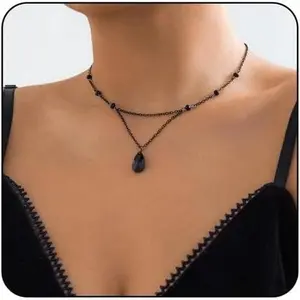 Vintage Gothic Blood Drop Tassel Pendant Necklace Red Water Drop Choker Necklace Punk Style Necklace Dark Tear Drop Y Necklace Halloween Necklace Jewelry for Women