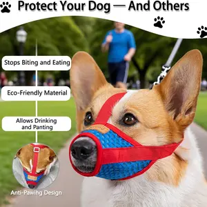 Basket Muzzle for Dogs, Prevents Biting Chewing Barking, Soft Breathable Design with Adjustable Strap, Allows Panting and Drinking, Great for Training Grooming Vet Visits, Outdoor