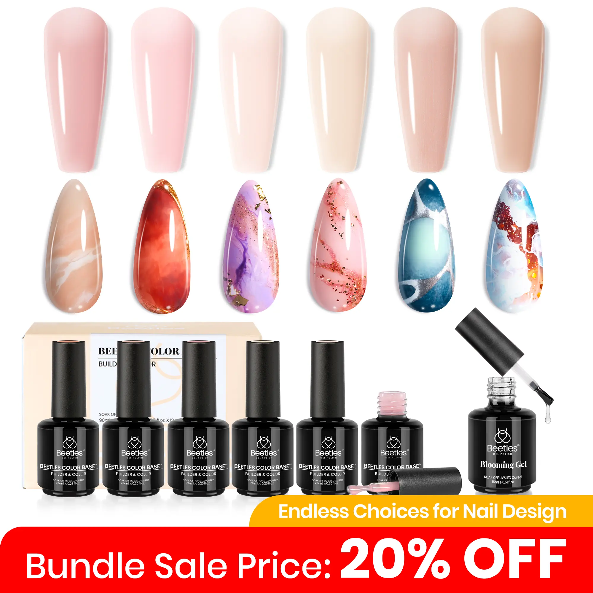 15ml Blooming Gel*1+Color Base Gel*6