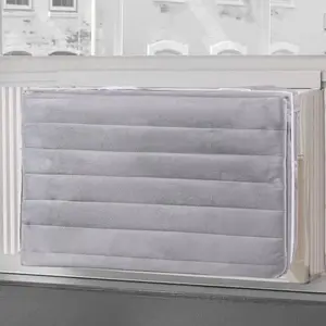 Insulated AC Cover for Window Units - Indoor Use with Soft, Windproof Fabric to Block Drafts,  and  Comfort (grey, 25 x 18 x 3.5)