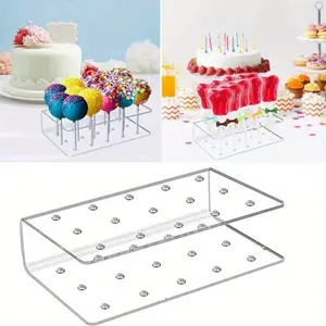 1/2 Pcs Transparent 15 Hole Acrylic Lollipop Display Rack Dim Sum Bar Display Rack Birthday Party Lollipop Display Rack Display Display Candy Rack