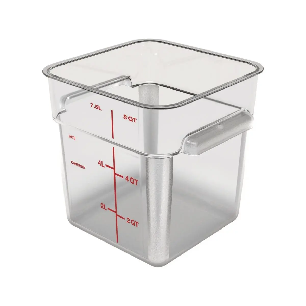 Carlisle CFS1195307 8 qt. Square Food Storage Container, Clear