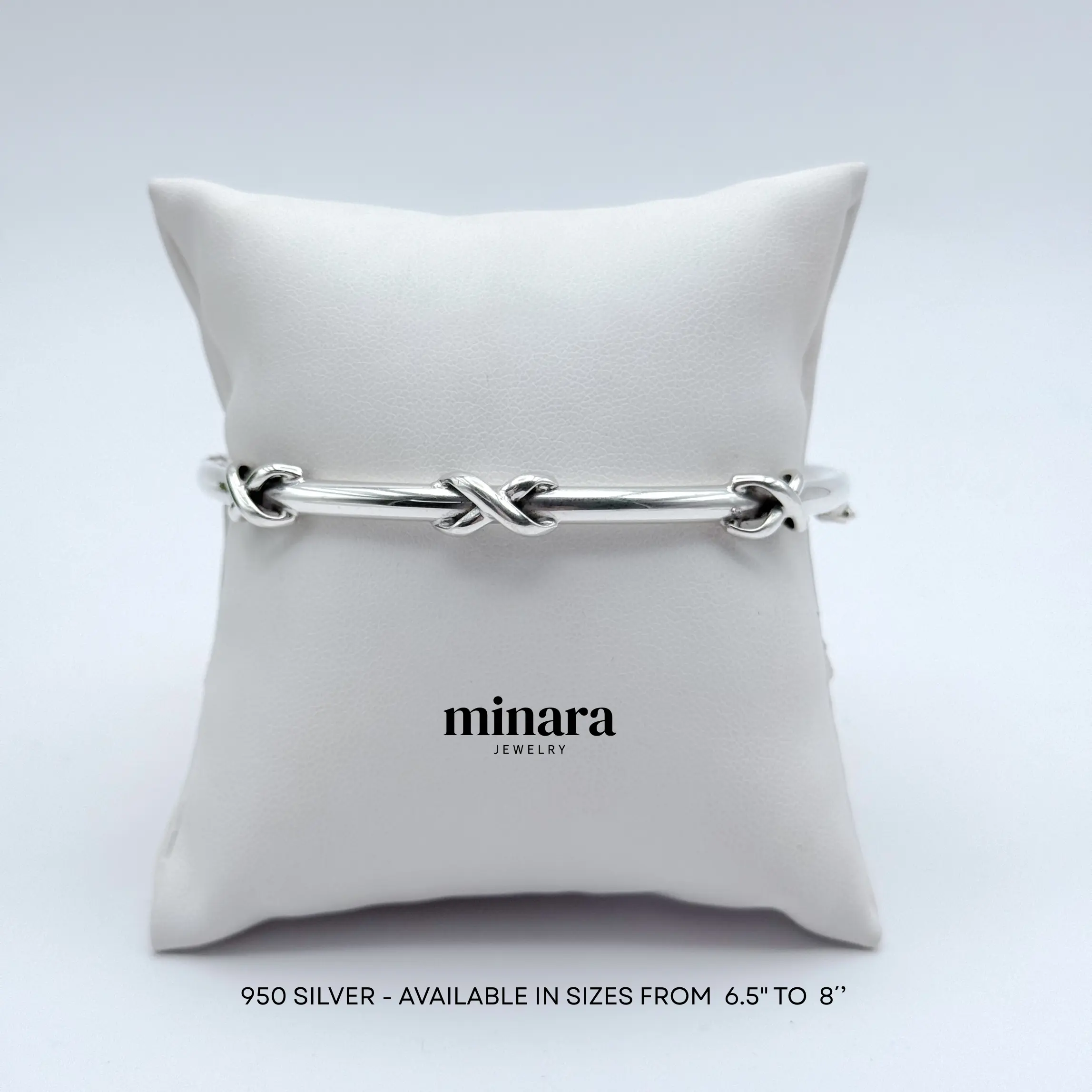 950 Silver Bracelet With a Triple Infinity Design, Available in Sizes 6.5" to 8" for Stylish Wear and Versatile Fit