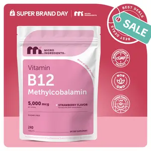 Micro Ingredients Vitamin B12 5000mcg | Methyl B12 Active Form – 240 Chewable Tablets Healthcare Dietary