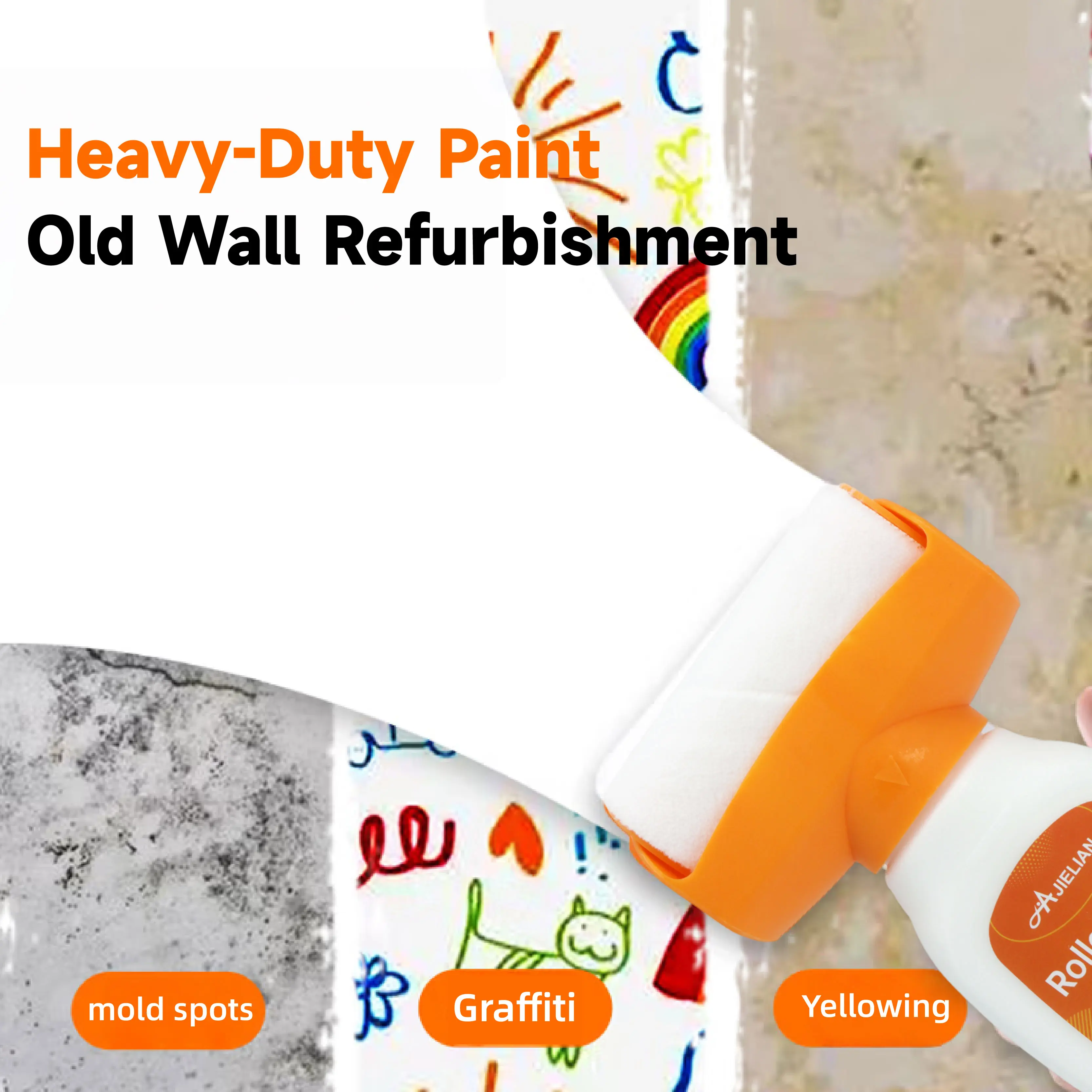 Abelian 500g Premium Water-Based White Latex Interior Paint - Durable, DIY Friendly for Wall Renovations, All Surfaces, Easy Touch-Up & Repair