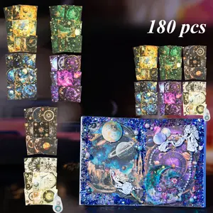 180 Pieces Creative Note Paper, Fantasy Decorative Scrap Paper, Notebook Note Holder Sticker, Postcard Paper Cutting, Multi-purpose DIY Sticker, Suitable As A Birthday, Anniversary, Christmas Gift summervibes