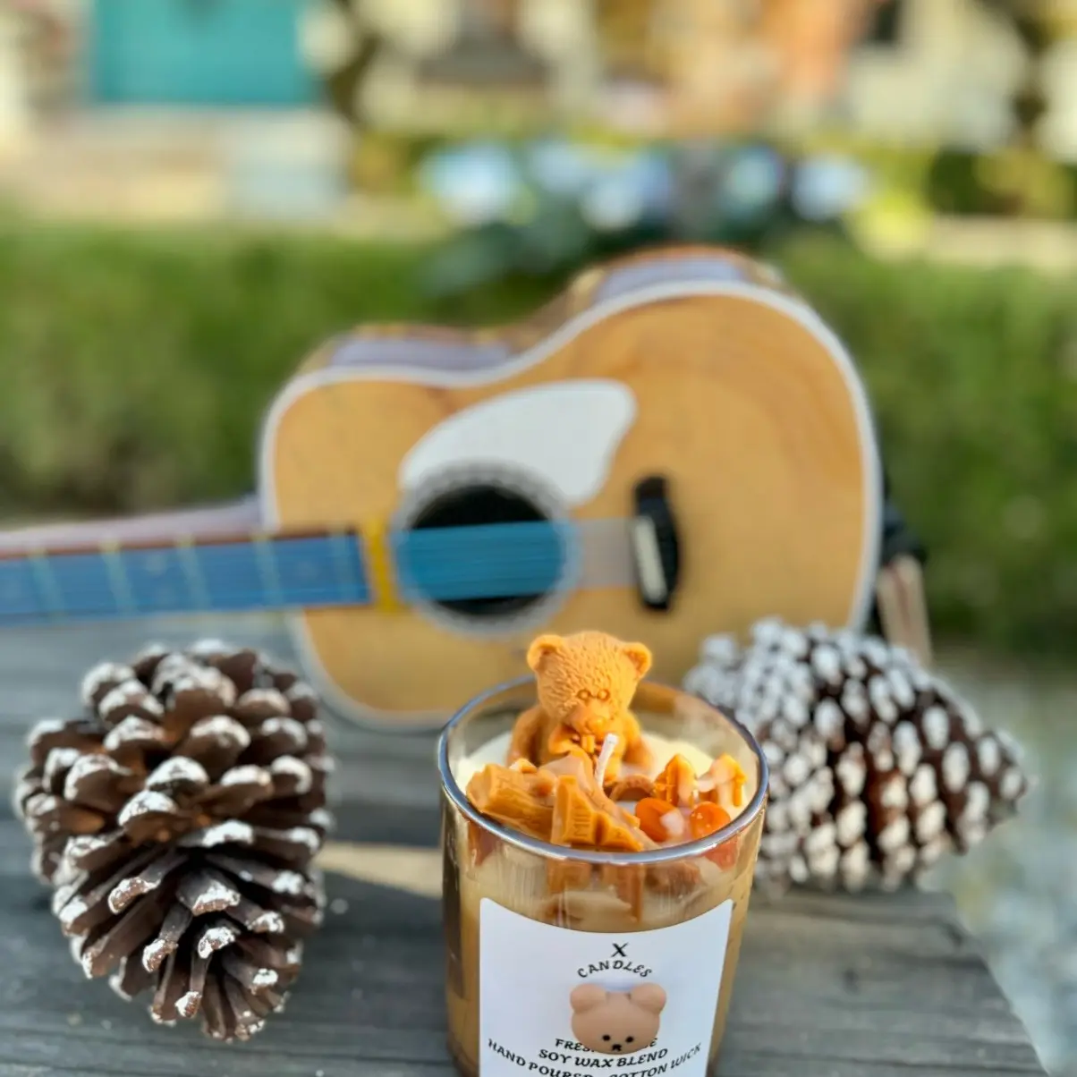 Coffee Bear Candle - Home Decor & Kitchen Decor - Perfect Christmas & Thanksgiving Gift for Coffee Lovers - Ornaments, Freshener, Decoration Cozy Aroma Scented