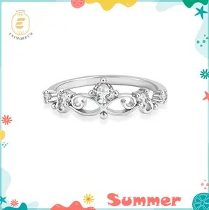 Moissanite Vintage Crown Eternity Ring Wedding Engagement Anniversary Valentine's Day Birthday Gift Daily Wear Jewelry