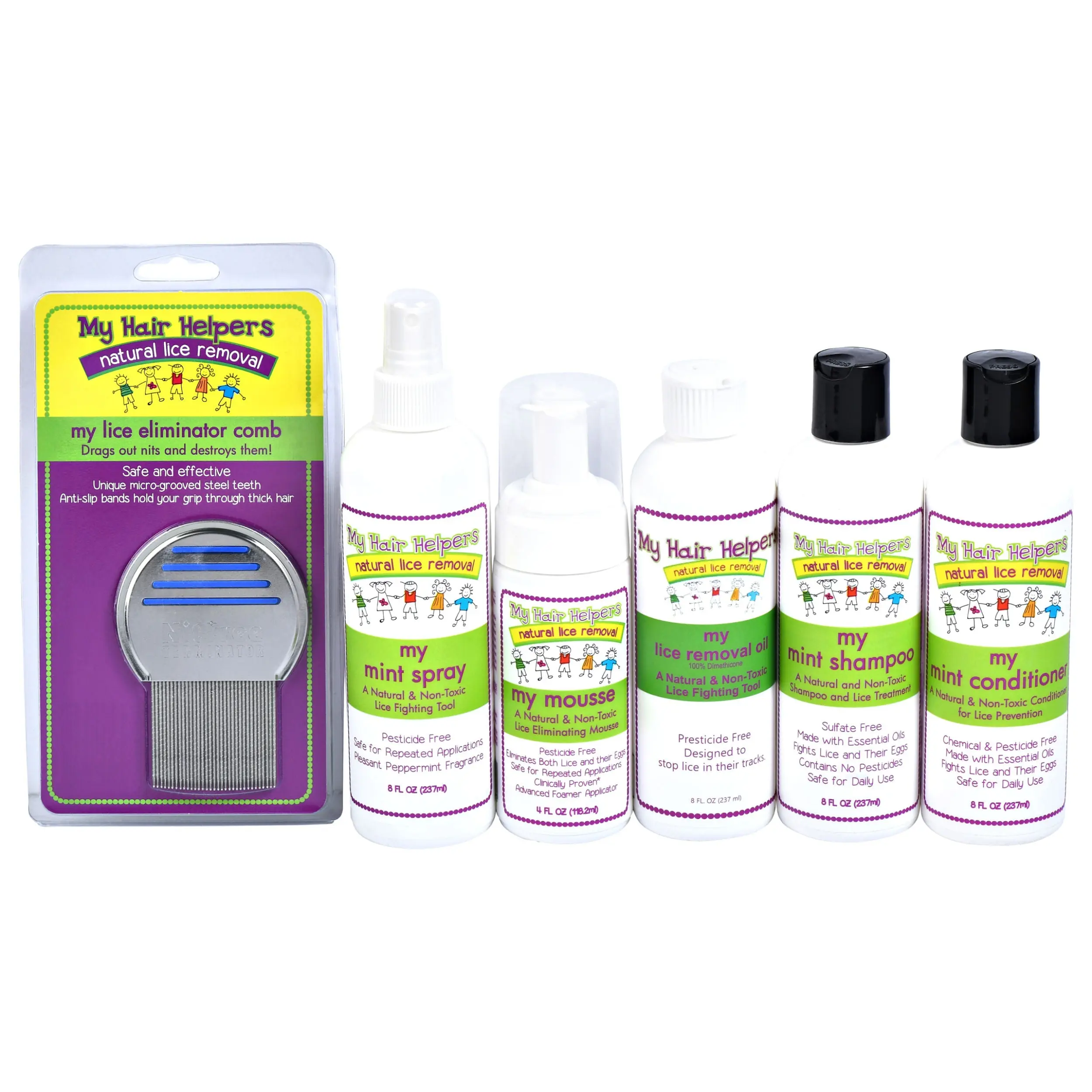 Deluxe Family Size Comprehensive System Kit for Lice with Removal Comb | For 2-4 Children
