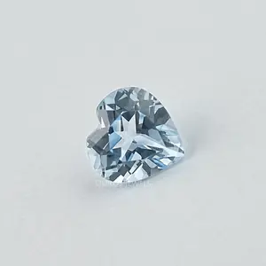 Light Blue Heart Lab Grown Gemstone