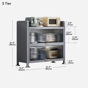 Joybos 3 and 5 Tier Cabinet Storage Racks Organiser Shelf Translucent Heavy Duty Metal Multifunctional Kitchen Installation Steel food & beverage storage holders & racks kitchencabinet