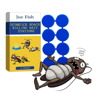 Jue Fish Ecoquick Roach Killing Bait Stations 8 Pieces Strong Cockroach Medicine for Domestic Dormitory Kitchen Powerful Cleaning Exterminator Gel Bait Pest Control Kit Rodent Repellent Pouches Indoor Outdoor cockroach buster