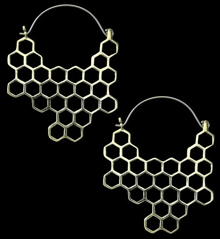 18G Honeycomb Brass Hangers / Earrings