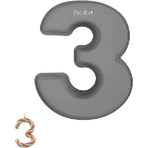 Silicone 3D Large Number Cake Mould Novelty Cake Tins DIY Baking Mold for Birthday Wedding Anniversary 10 inch Number of 3
