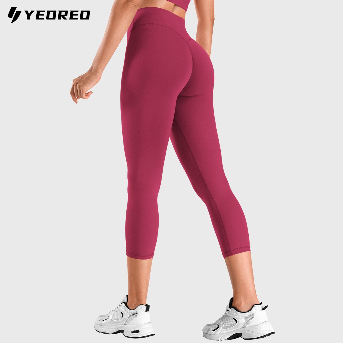 YEOREO Ease High Waisted Capri Leggings - 21" Inseam, No Front Seam, Hidden Scrunch, Buttery Soft Yoga Pants for Capri Pants Outfit