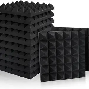 Sound-absorbing panel, a 11.81-inch by 11.81-inch soundproof foam board, studio wedge-shaped tiles, sound-absorbing wedge-shaped sound insulation panel