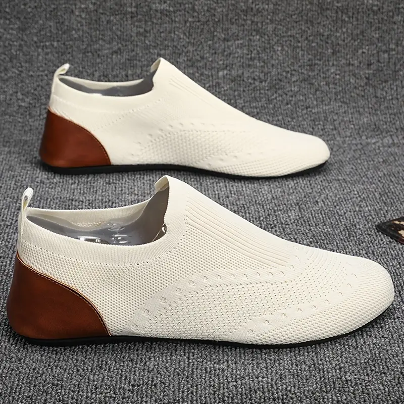 Unique Men'S Casual Loafers - Slip-On Round Toe Sneakers, Solid Color All-Season Street Style Minimalist Footwear, Comfortable Fabric Upper with Rubber Sole, Versatile for Daily Wear - Beige, Blue, Green, Grey
