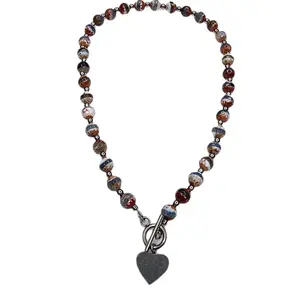 Yassy Creates | Crazy Lace Agate Beaded Necklace with Heart Toggle Clasp